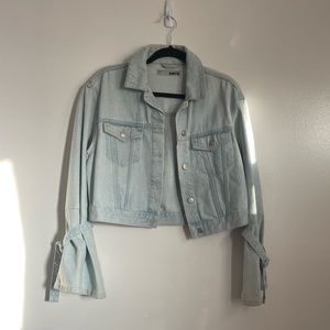 Light Wash Denim Topshop Jacket with Bell Sleeves